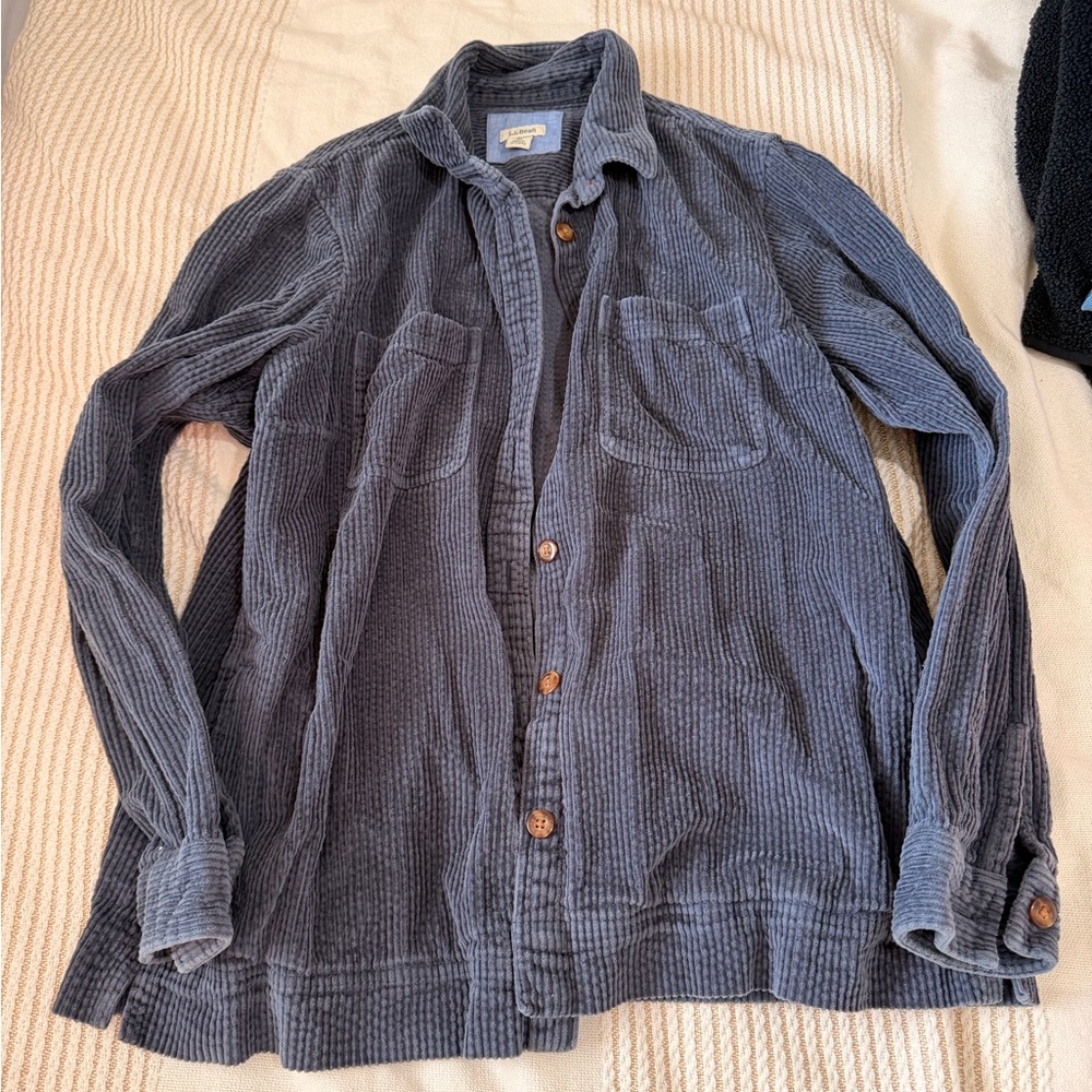 L.L. Bean Men's Navy Corduroy Shirt Jacket